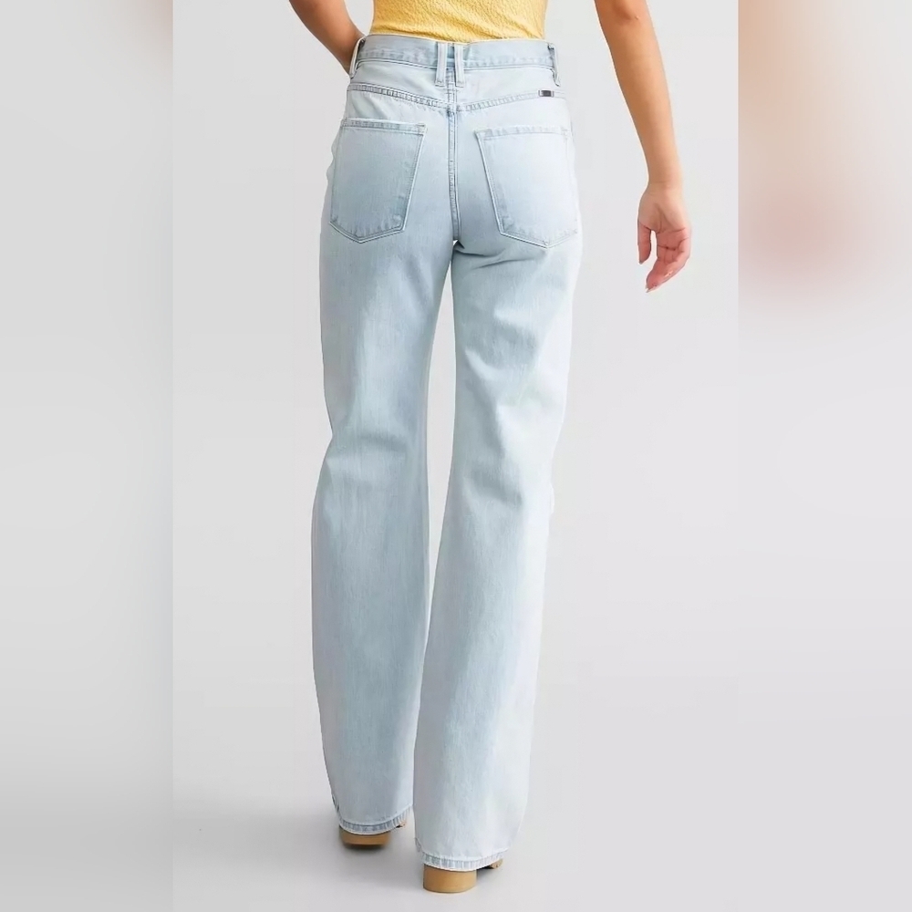KanCan HR Button Fly Light Wash 90s Flare Jeans Distressed Y2K College 5/26 NEW - Picture 9 of 15